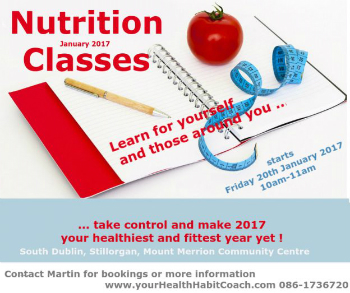 Nutrition Diet Food Health Classes South Dublin Stillorgan Goatstown Blackrock Foxrock Mount Merrion UCD